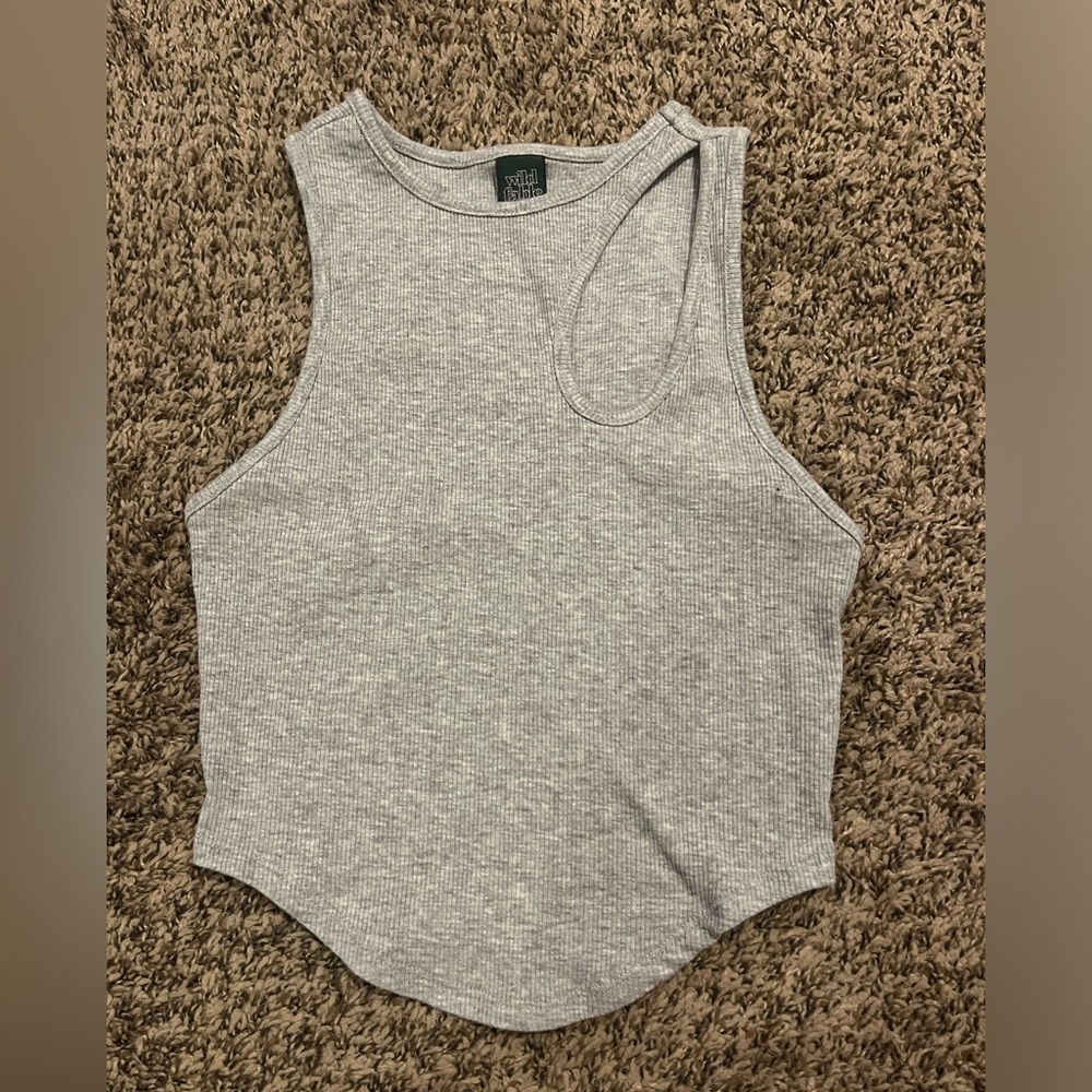 extra extra small light grey cropped tank top